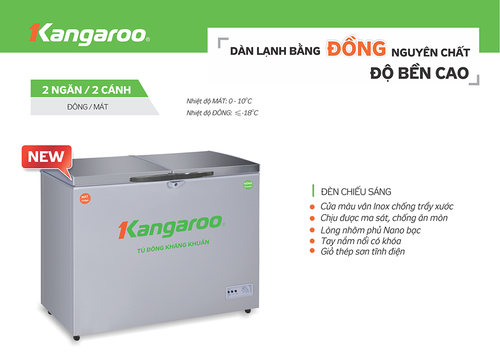 Tủ đông kháng khuẩn Kangaroo KG688VC2