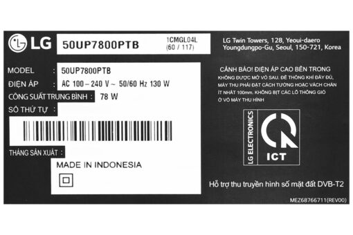 Smart Tivi LG 4K 50 inch 50UP7800PTB