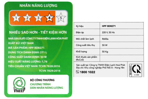 Tủ đông Hòa Phát Inverter 271 Lít HPF BD8271 / HCFI 656S2Đ2