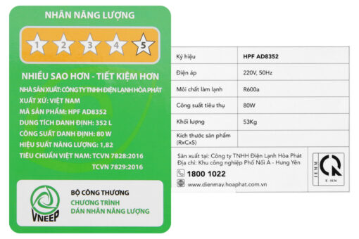 Tủ đông Hòa Phát Inverter 352 Lít HPF AD8352 / HCFI 666S1Đ2