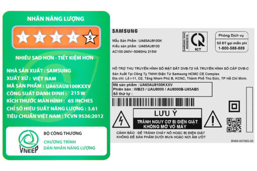 Smart Tivi Samsung 4K Crystal UHD 65 inch UA65AU8100
