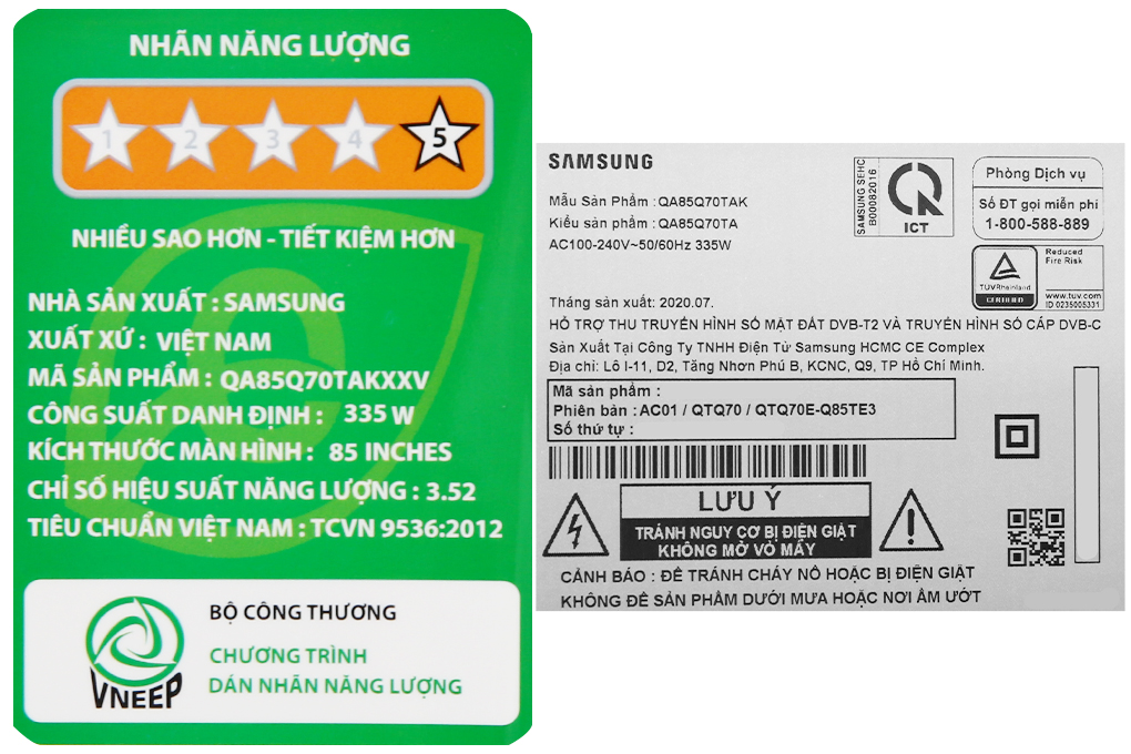 Smart Tivi QLED Samsung 4K 85 inch QA85Q70TA
