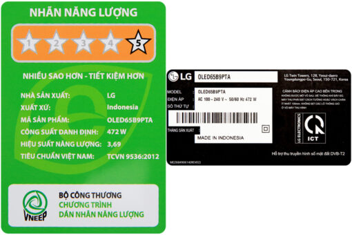 Smart Tivi OLED LG 4K 65 inch 65B9PTA