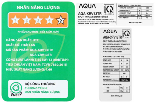 Máy lạnh Aqua Inverter 1.5 HP AQA-KCRV13TR