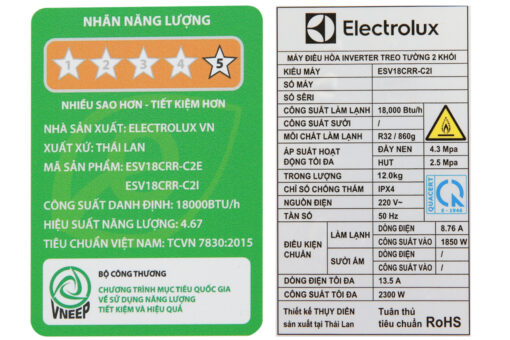 Điều hòa Electrolux Inverter 2 HP ESV18CRR-C2