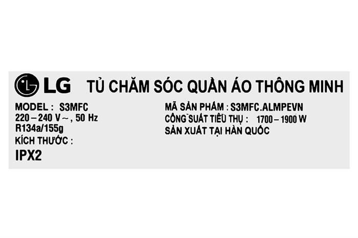 Tủ chăm sóc quần áo thông minh LG S3MFC - Màu gương kính