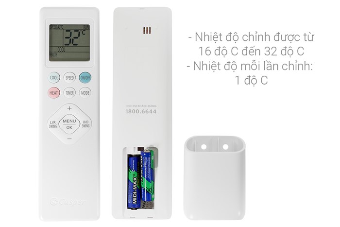 Điều hòa Casper inverter 1 chiều 12000 BTU TC-12IS36