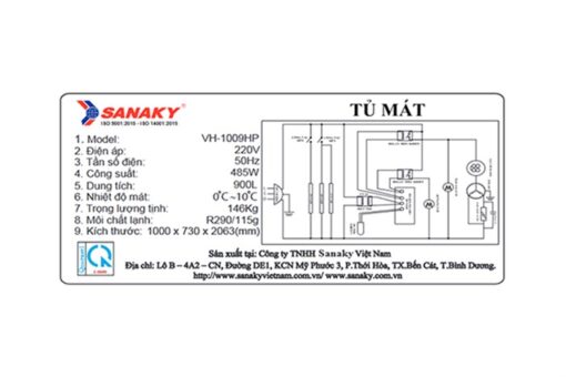 Tủ mát Sanaky 1000 lít VH-1009HP