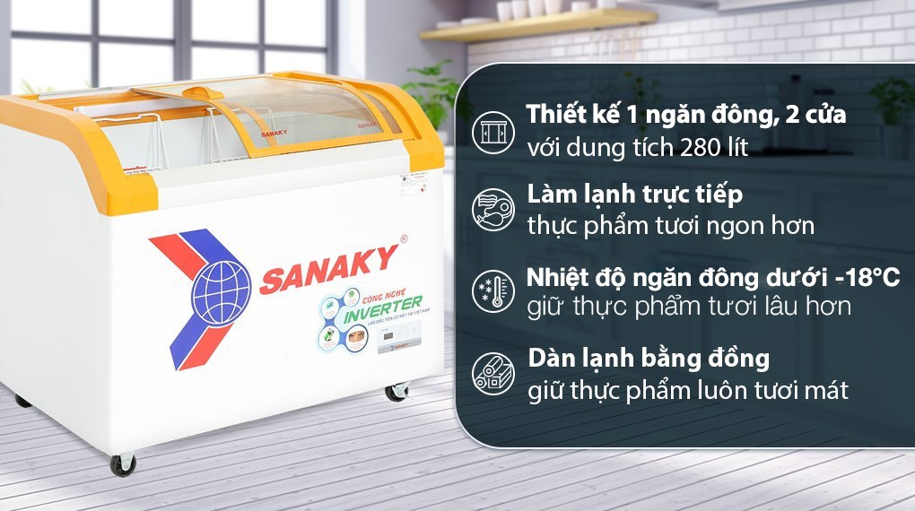 Tủ Đông Sanaky Inverter 280 lít VH-3899K3B