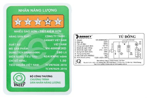Tủ đông Sanaky 280 lít VH-4099W2KD