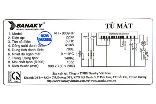 Tủ mát Sanaky 700 lít VH-8009HP