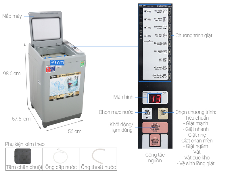 Máy giặt Aqua 8 Kg AQW-S80CT