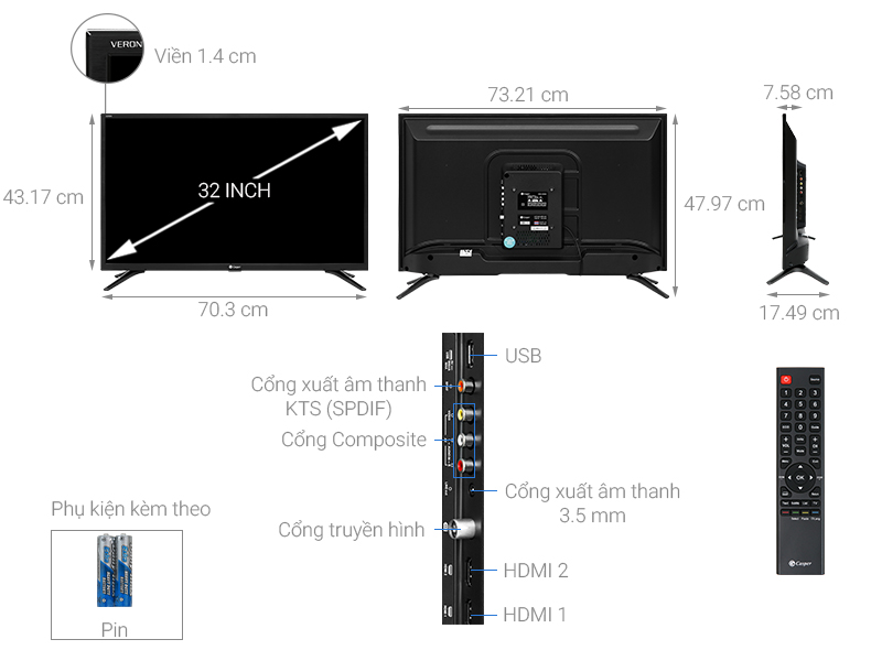 Tivi Casper 32 inch 32HN5100-1