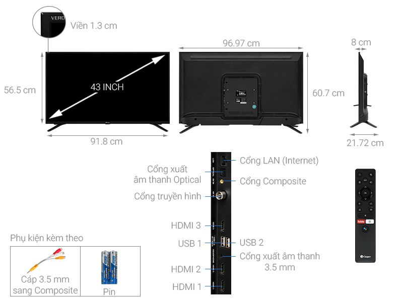 Android Tivi Casper 43 inch 43FG5100-1