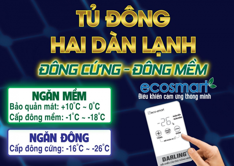 Tủ Đông Mát 2 Dàn Lạnh Inverter Darling DMF-7699WSI-4