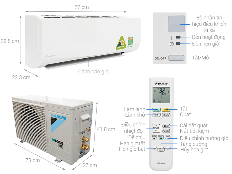 Máy lạnh Dakin 1.0 HP FTKA25UAVMV
