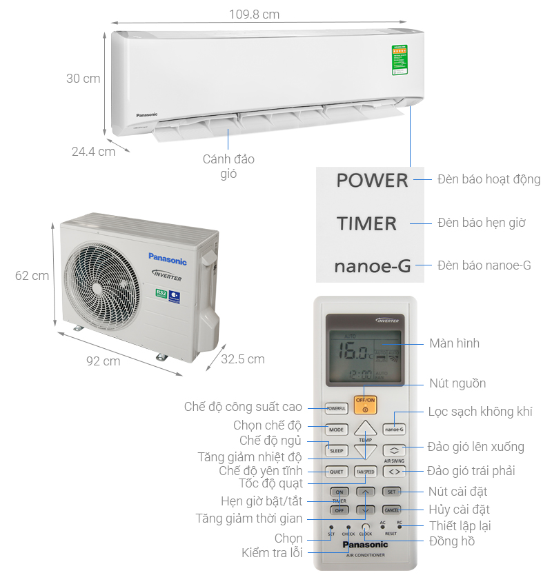 Điều hòa Panasonic Inverter 2 chiều 18.000BTU YZ18WKH-8