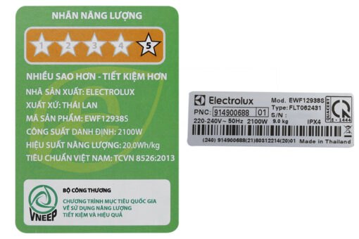 Máy giặt Electrolux Inverter 9kg EWF12938S