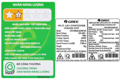 Máy lạnh Gree 1 HP GWC09KB-K6N0C4 Model 2020
