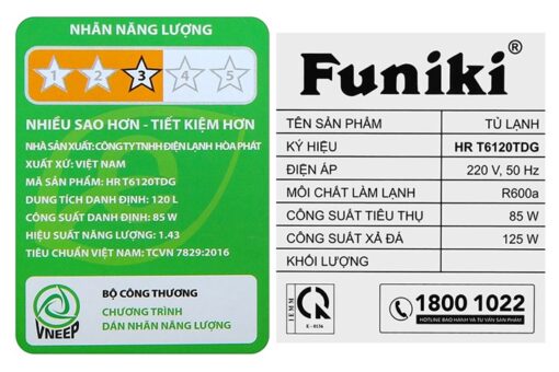 Tủ lạnh Funiki 120 lít HR T6120TDG