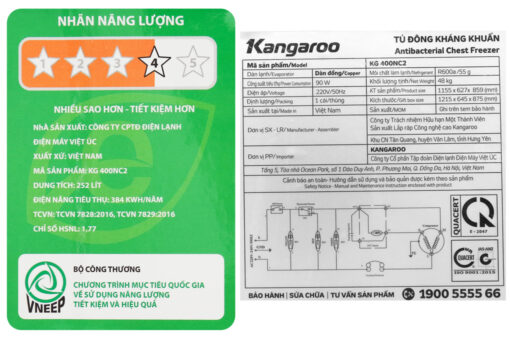 Tủ đông Kangaroo 252 lít KG 400NC2