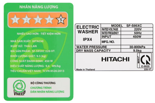 Máy giặt Hitachi 9.5 Kg SF-S95XC