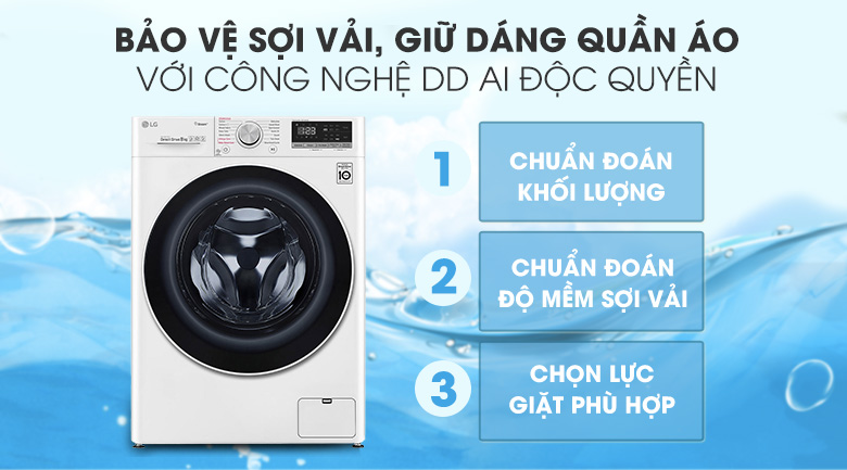Máy giặt sấy LG Inverter 8.5 kg FV1408G4W