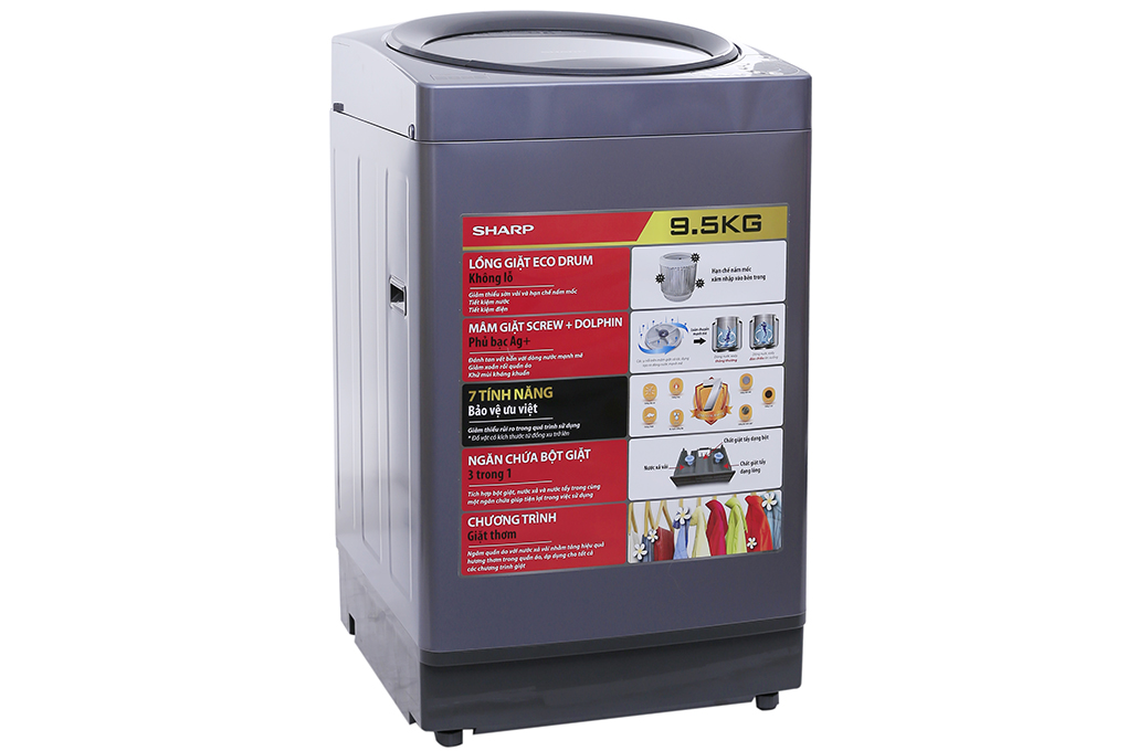 Máy giặt Sharp 9.5 kg ES-U95HV-S