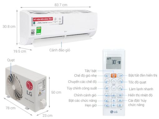 Điều hòa 1 chiều Inverter LG V13ENS1 12.000BTU