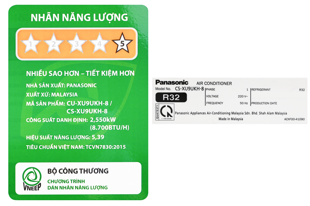 Điều hòa Panasonic Inverter 1 HP CU/CS-XU9UKH-8