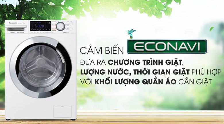 NA-V90FG1WVT với cảm biết econavi tiết kiệm điện nước