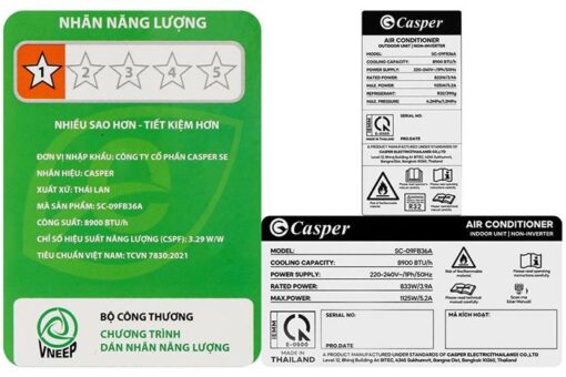 Điều hòa Casper 12000BTU 1 chiều SC-12FB36A