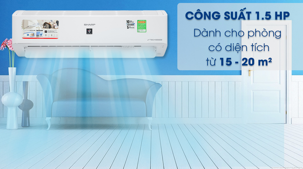 Máy lạnh Sharp Inverter 1.5 HP AH-XP13YMW