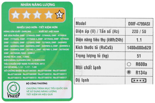 Tủ đông Darling Inverter 360 lít DMF-4799ASI