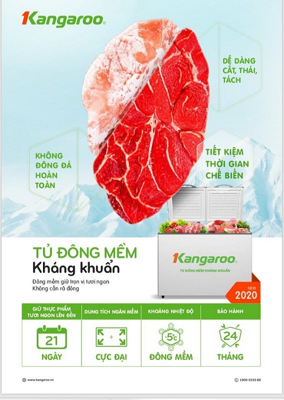 Tủ đông mềm Kangaroo 140L KG268DM1