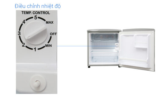 Tủ lạnh Aqua 50 lít AQR-55ER (SS) Xám Nhạt