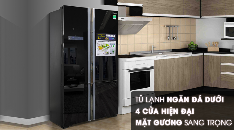 Tủ lạnh Hitachi Inverter 640 lít R-WB800PGV5 GBK