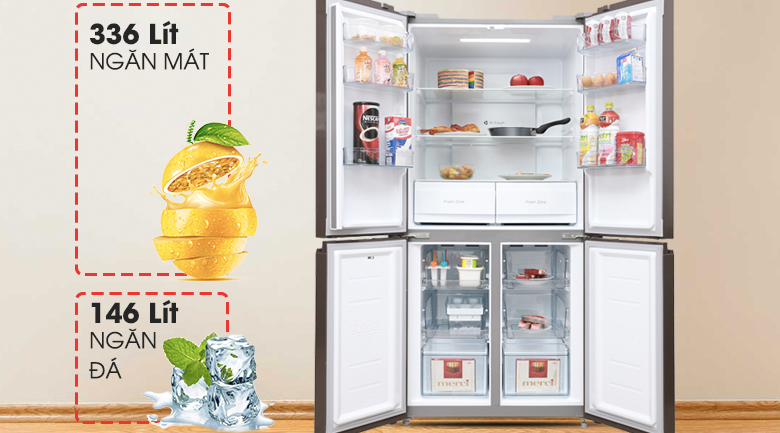 Tủ lạnh Midea Inverter 482 lít MRC-626FWEIS