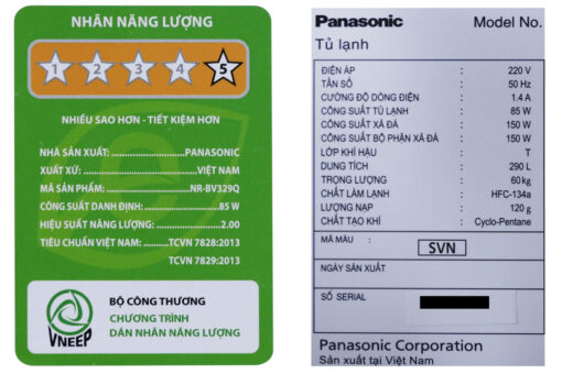 Tủ lạnh Panasonic Inverter 290 lít NR-BV329QSVN