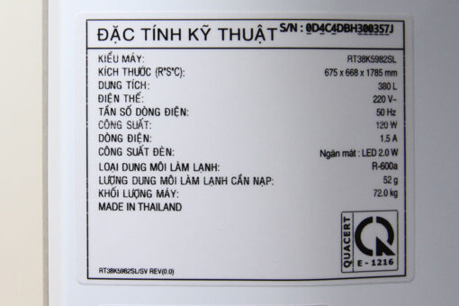 Tủ lạnh Samsung Inverter 380 lít RT38K5982SL/SV