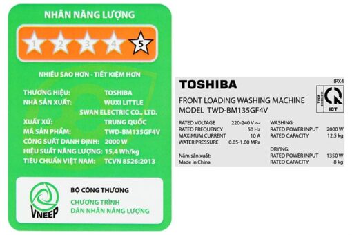 Máy giặt sấy Toshiba Inverter 12.5 kg TWD-BM135GF4V(MG)