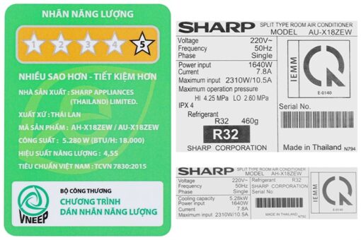 Điều hòa Sharp Inverter 18000btu 2 HP AH-X18ZEW