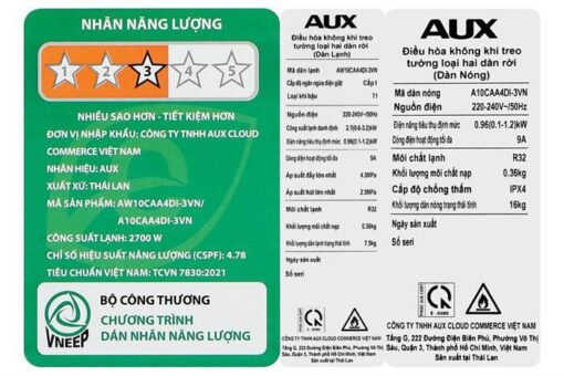 Điều hoà AUX Inverter 9200btu 1 HP AW10CAA4DI-3VN