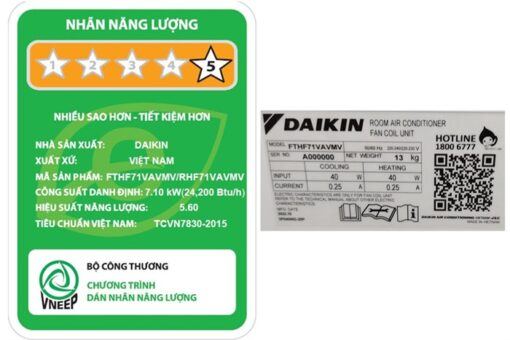 Điều hoà 2 chiều Daikin Inverter 24200btu 3 HP FTHF71VAVMV
