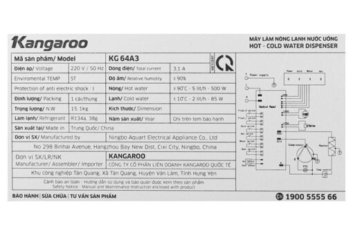 Cây nước nóng lạnh Kangaroo KG64A3