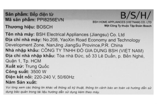 Bếp từ 2 vùng nấu Bosch PPI8256EVN serie 8