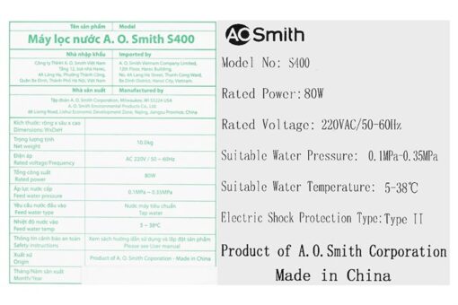 Máy lọc nước A. O. Smith S400