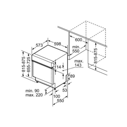 Máy rửa bát Bosch 14 bộ SMI6ZCS16E Series 6 Zeolith Bán âm