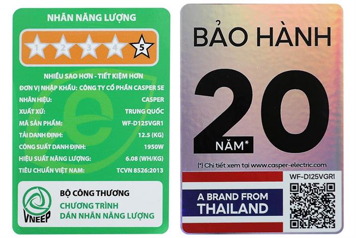 Máy giặt Casper ProWash Inverter 12.5 kg WF-D125VGR1