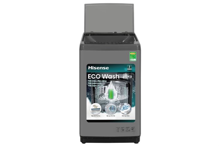 Máy giặt cửa trên Hisense lồng đứng 8 kg WTZQ8012UT